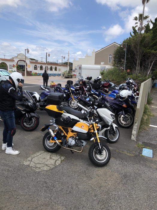 銚子電鉄犬吠駅にバイクがいっぱい！