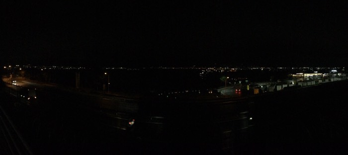 夜の諏訪湖(パノラマ)