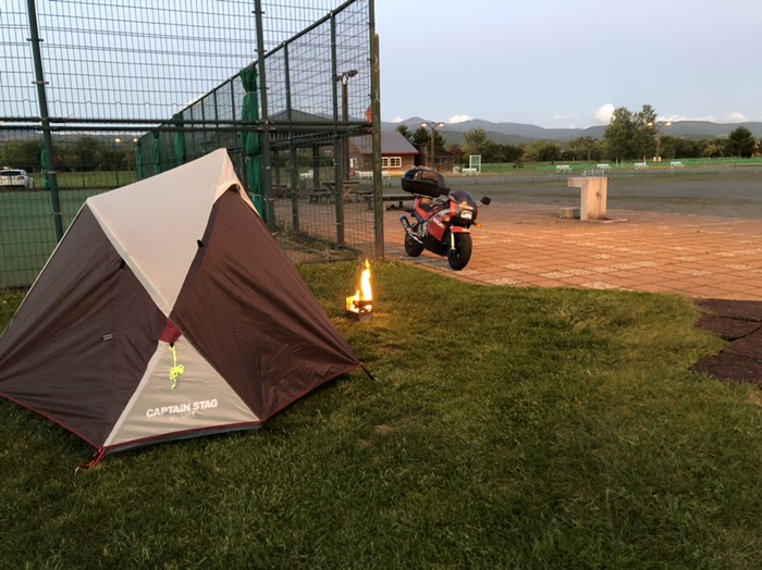 京極町『スリーユーキャンプ場』にて。