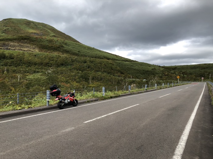 道道66号『パノラマライン』にて。