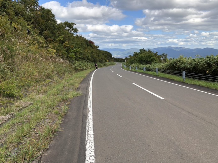 道道66号『パノラマライン』にて。