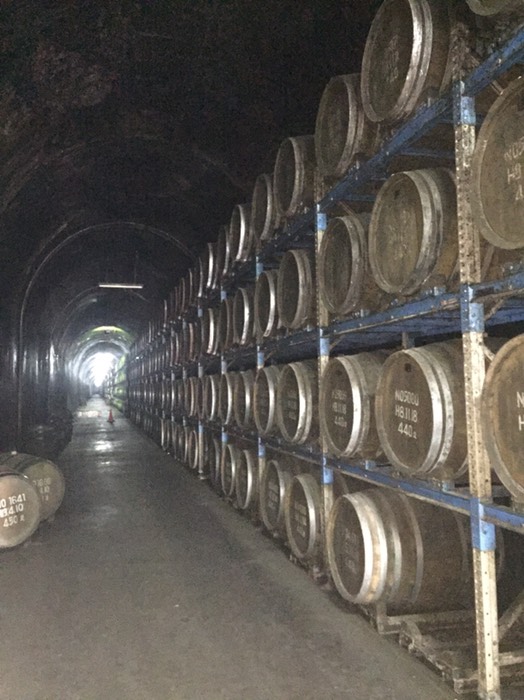トンネルを利用した焼酎貯蔵庫