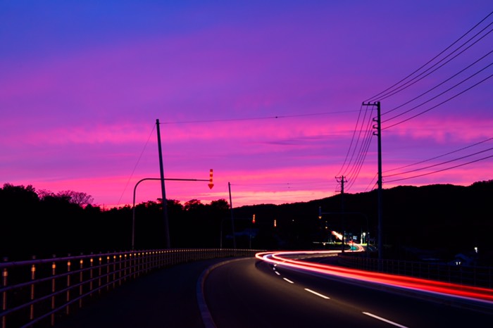 道中の夕焼け😀