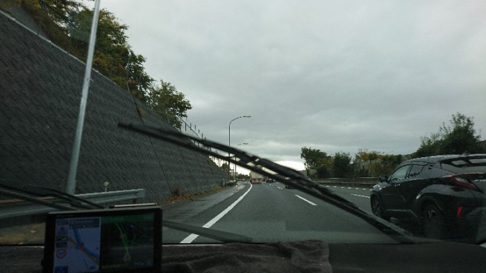 雨に降られた。