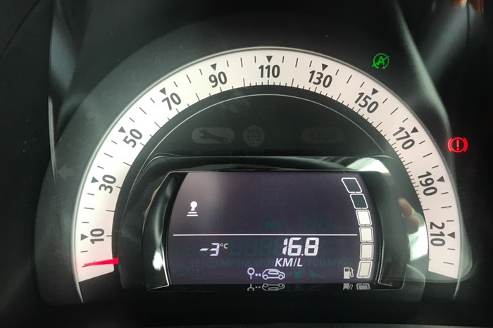 外気温度計は-3℃