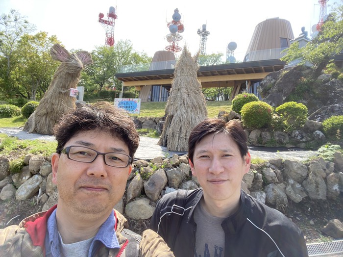 ネズミと記念撮影