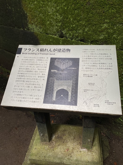 案内　フランス積レンガ構造物