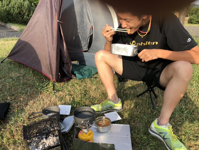 グリーンパーク新十津川キャンプ場にて。