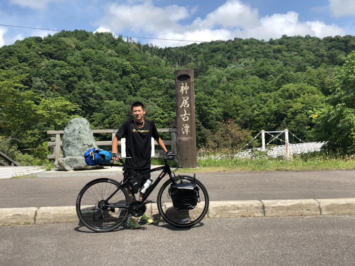 神居古潭にて。