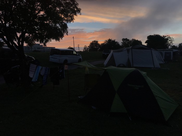 ツーリング2日目の朝やけ