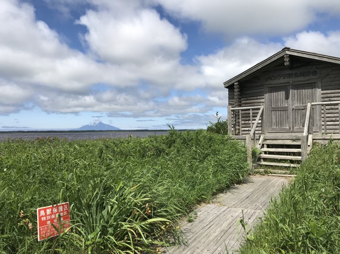 利尻富士を仰ぐパンケ沼