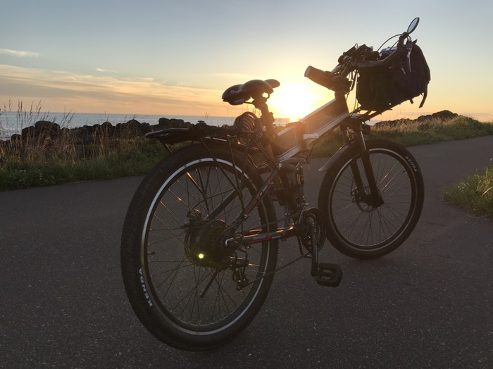 沓形岬公園キャンプ場からの夕日