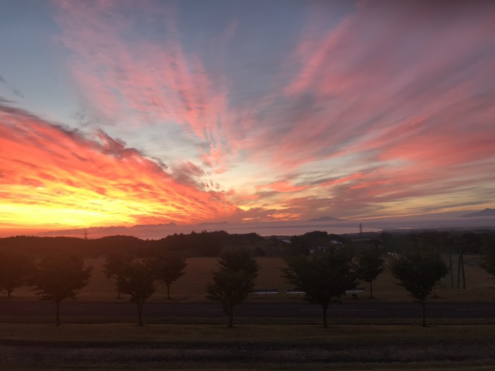 網走公園から見た朝焼け