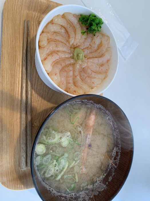 漁師のえび汁と甘えび丼