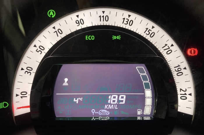 本日の平均燃費18.9km/L