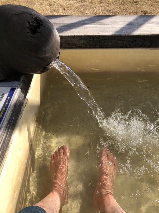 道の駅で足湯