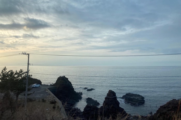 まさか日本海を眺めることになるとは