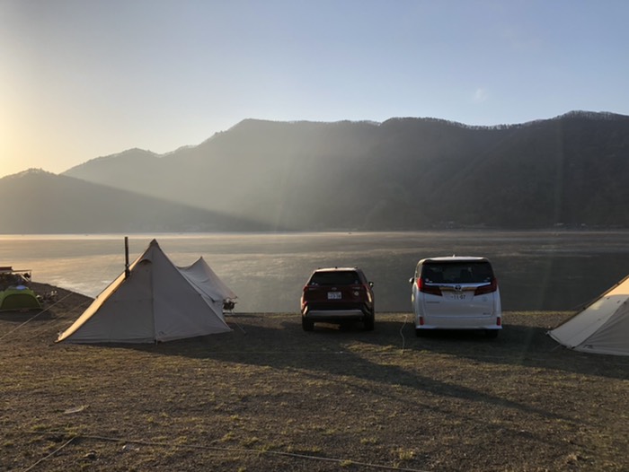 西湖自由キャンプ場　朝霧