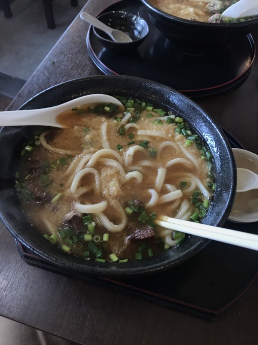 生姜入れた牛スジうどん