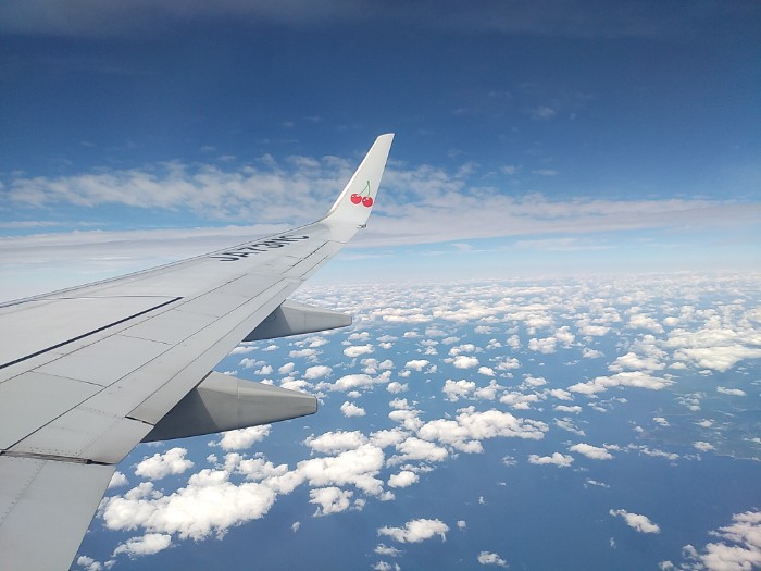 飛行機より秋空