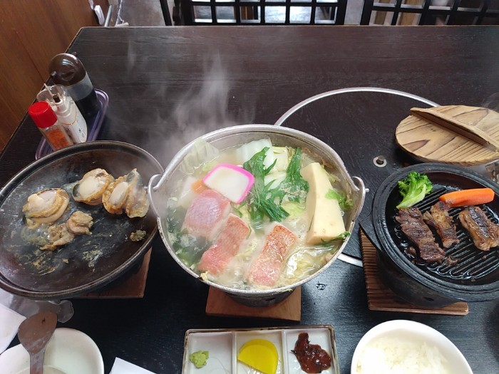 キンキ・ホタテ・白老牛御膳