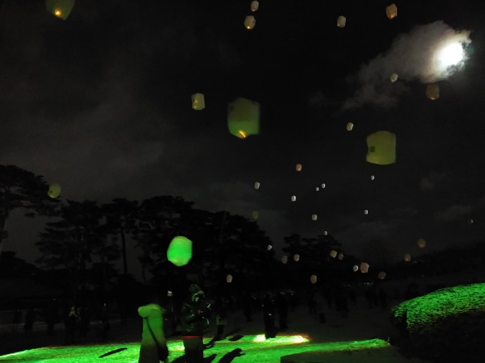 ランタンの打ち上げ