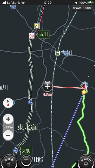 高速が通行止の辺りは…