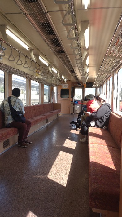 わたらせ渓谷鉄道の車内