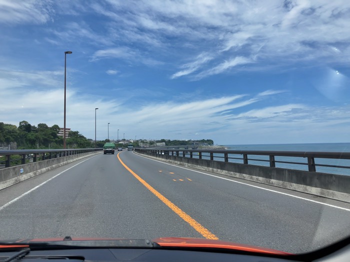 この辺り海の上を走ってました！