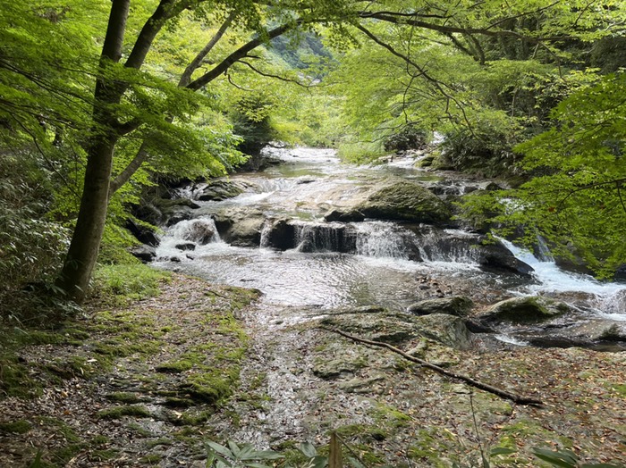 最奥の八塩滝まで片道1km