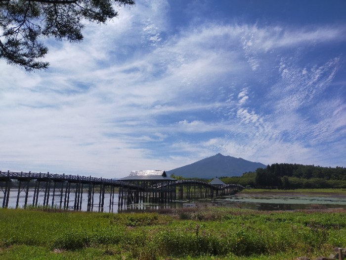 鶴の舞橋　岩木山