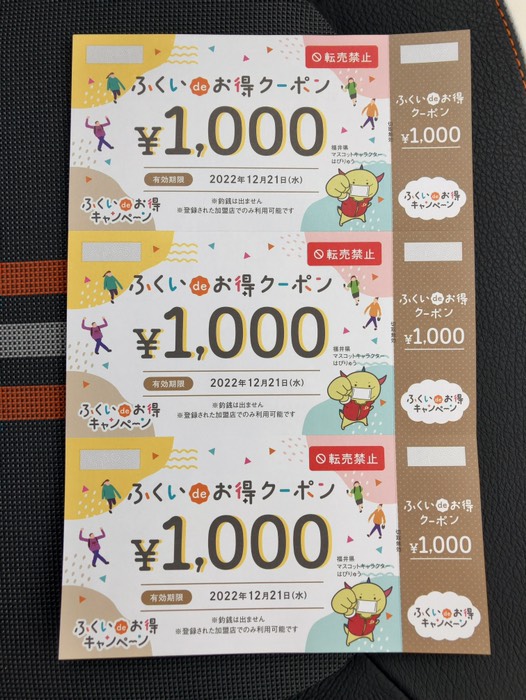 旅行支援でクーポン貰いました