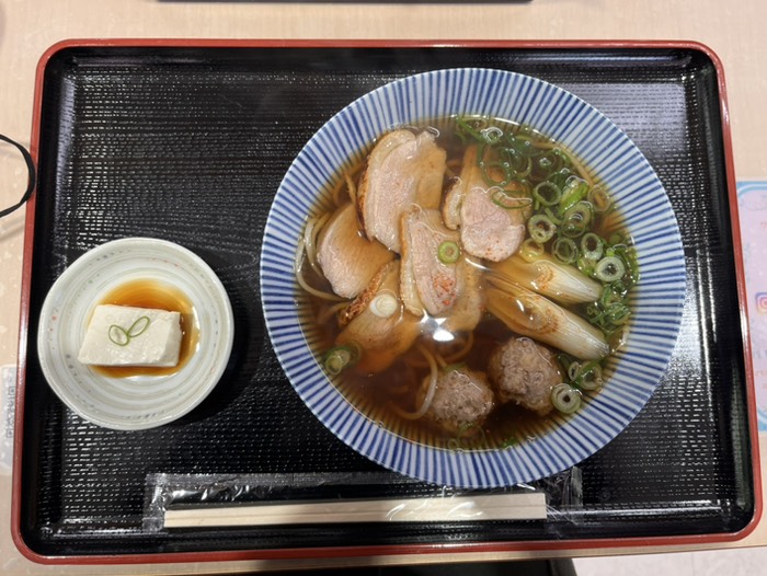 十割驛蕎麦で鴨ネギ蕎麦