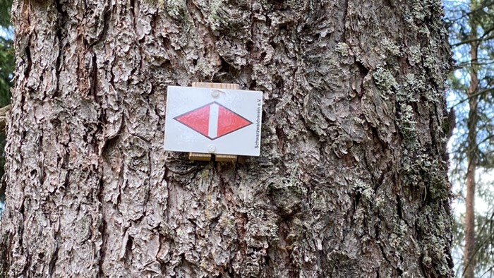 Wegezeichen „Mittelweg“ des Schwarzwaldvereins