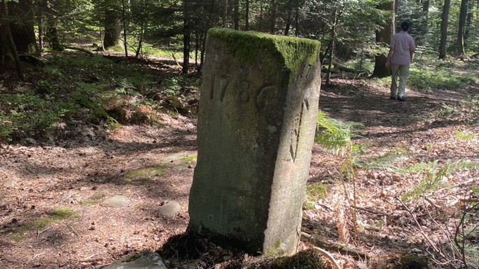 Grenzweg mit Grenzstein 