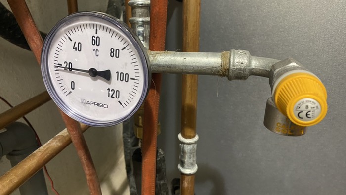 Thermometer Eintritt in die Wendel