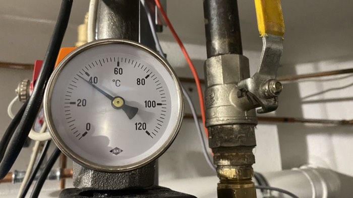 Thermometer für die Vorlauftemperatur