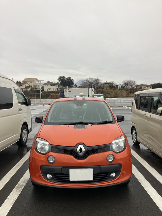 バックに薄っすら雪が積もった山が