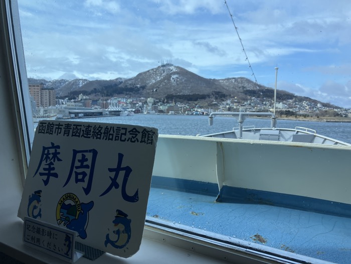 摩周丸から函館山を望む