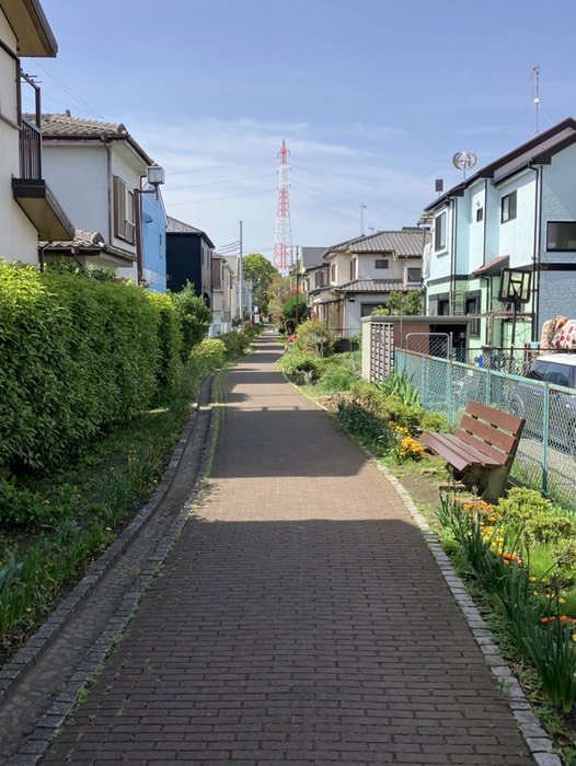 線路跡地の遊歩道