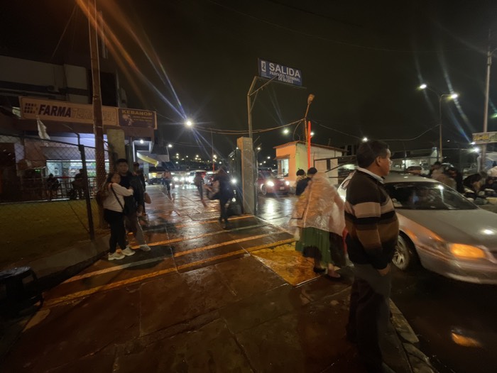 バスターミナル付近は大渋滞