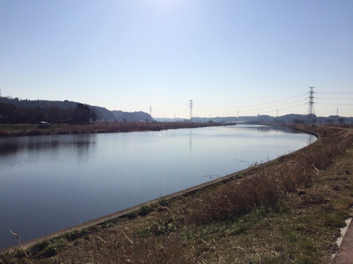 新川沿いの遊歩道