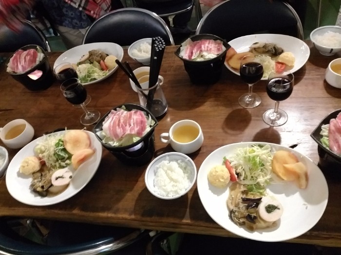 夕食 広河原山荘