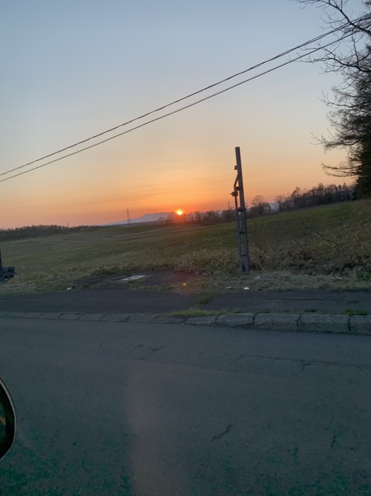 摩周岳に沈む夕日