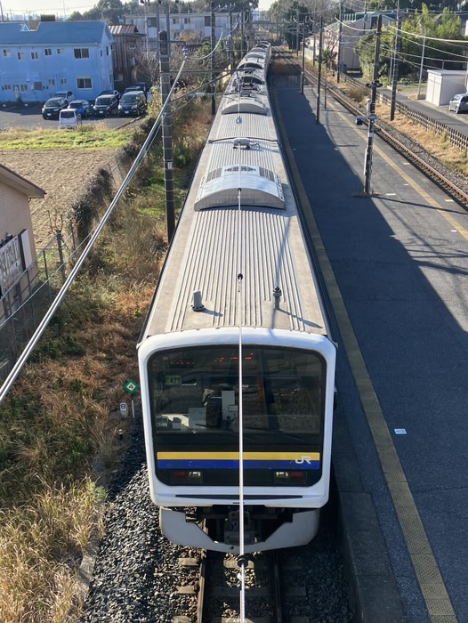 この駅で電車降りました