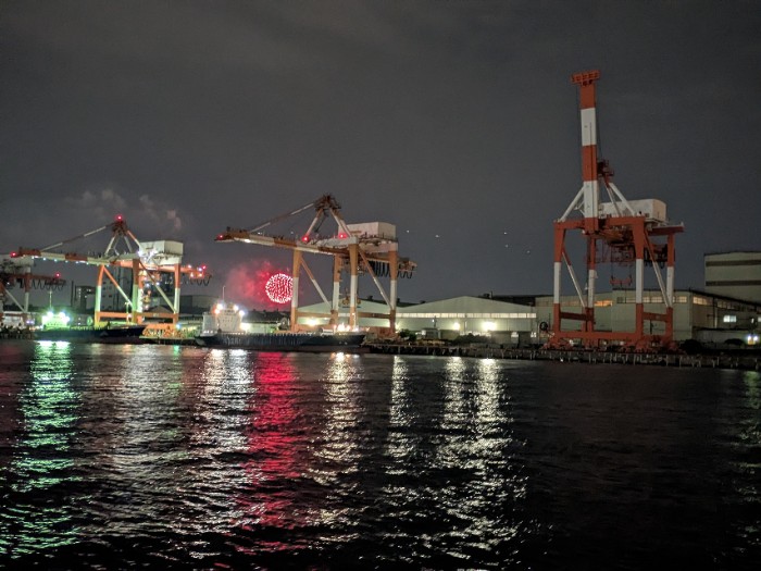 工場夜景&花火