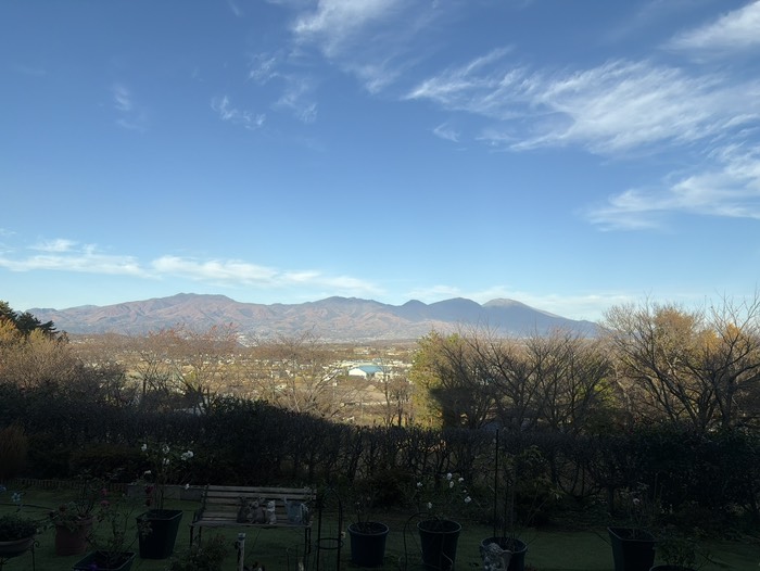 お風呂からも浅間連峰が見えました