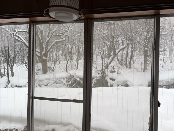 部屋からの雪景色